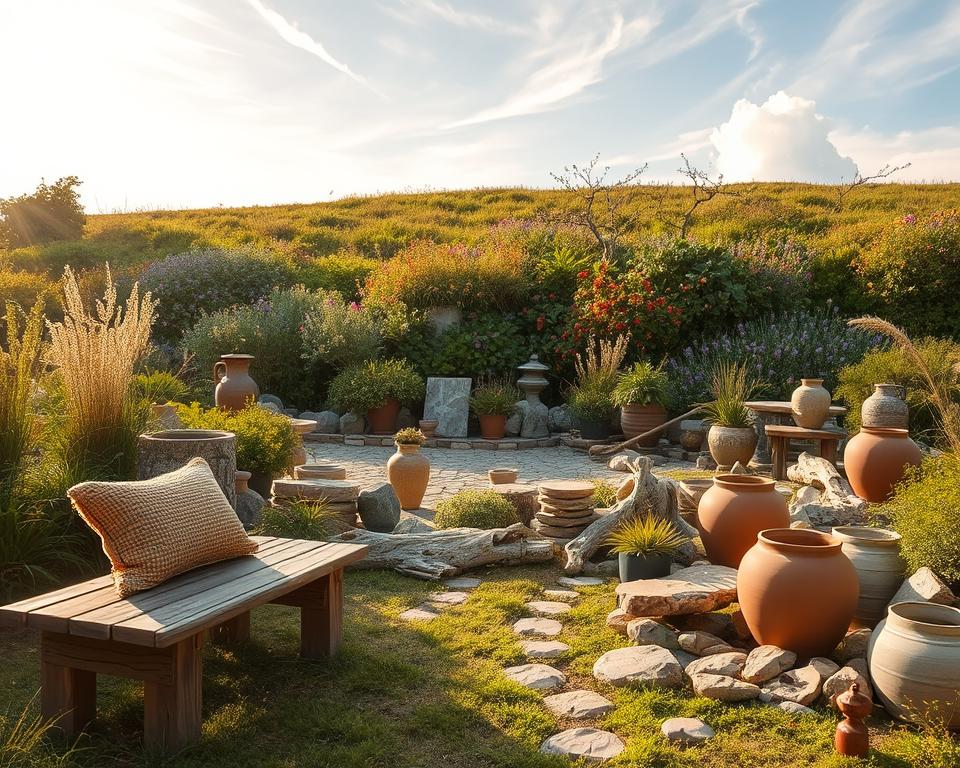 Naturmaterialien im Garten