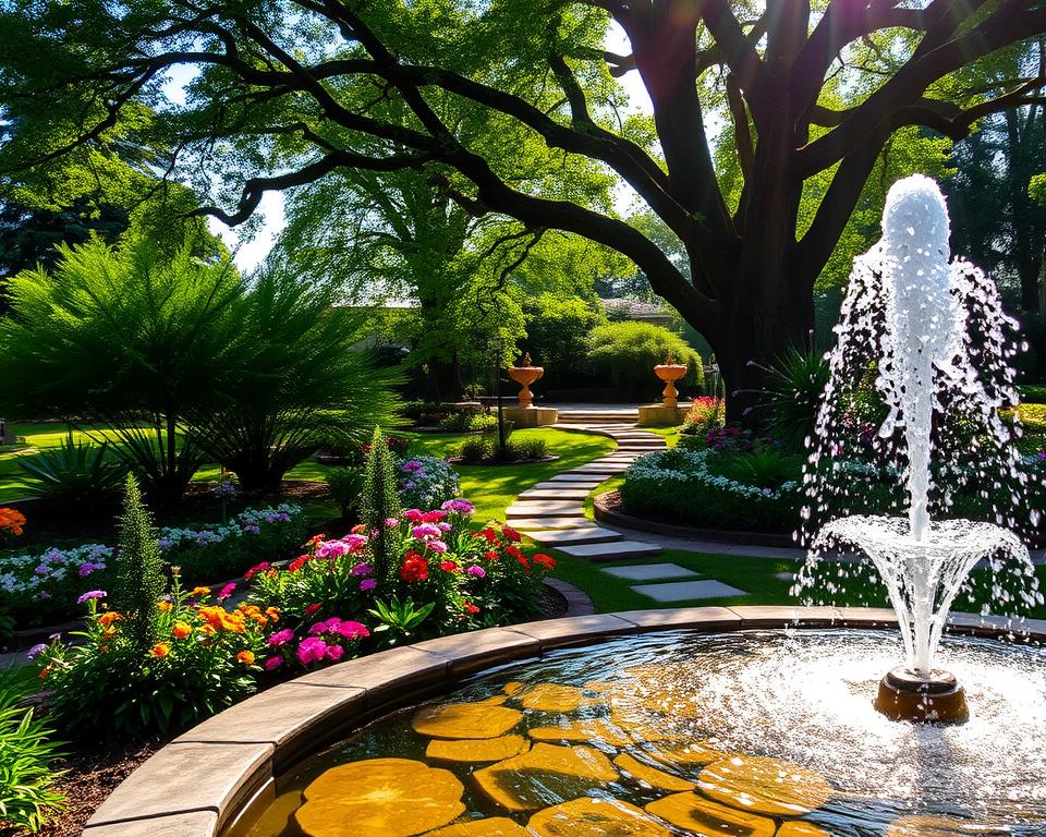 Wasserspiele im Garten